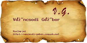 Váncsodi Gábor névjegykártya